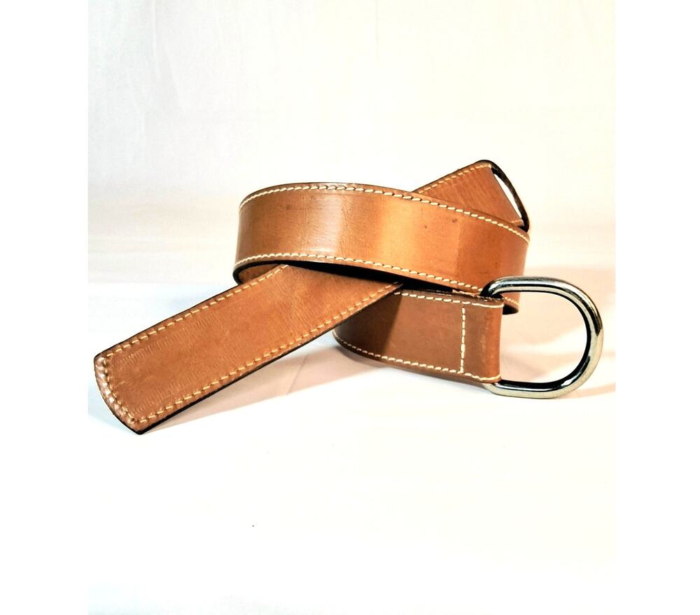 Spada Ginger Brown Saddle Leather Fold Over Belt Size S Contrast Stitch